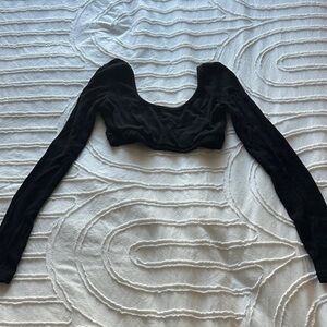 Edikted Black Long Sleeve Crop Top